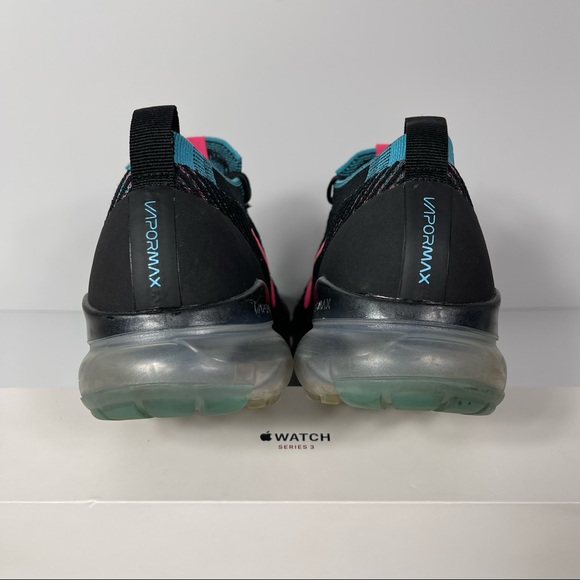 NIKE AIR VAPORMAX FLYKNIT 3 BLACK HYPER PINK BALTIC BLUE WOMENS RUNNING SHOES SI - Picture 3 of 10